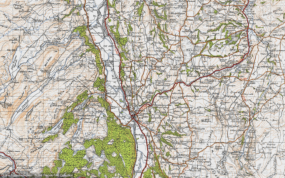 Old Map of Llanddoged, 1947 in 1947