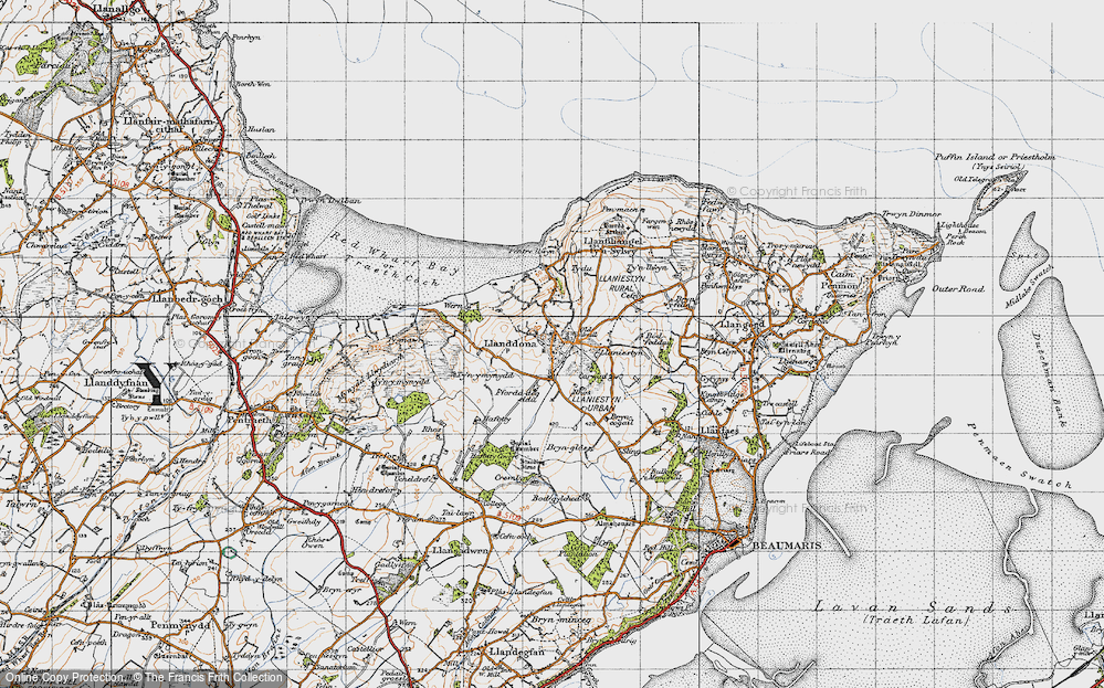 Old Map of Historic Map covering Bryn Cogail in 1947