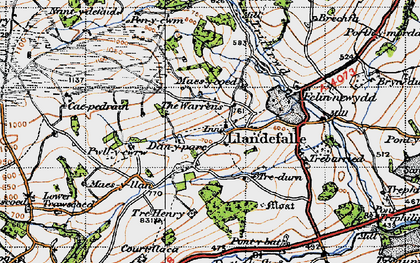 Old map of Llandefalle in 1947