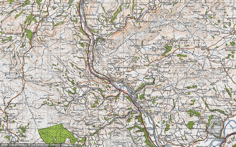 Old Map of Llandeilo Graban, 1947 in 1947
