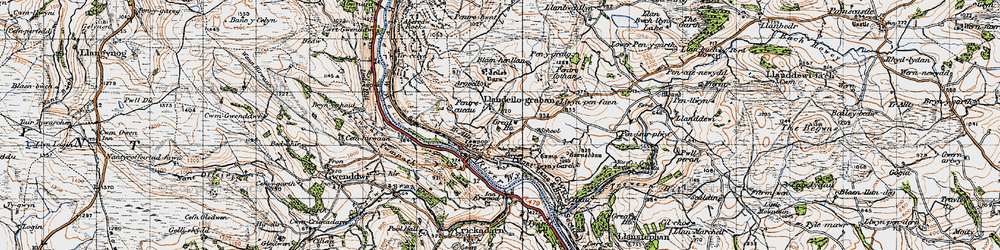 Old map of Blaen Henllan in 1947