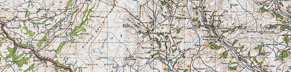 Old map of Twyn Brynhicet in 1947