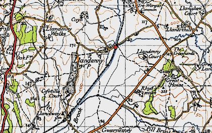 Old map of Llandenny in 1946