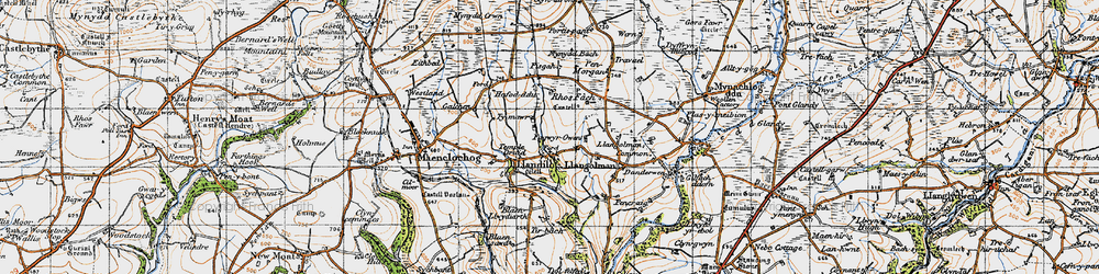 Old map of Llandilo in 1946