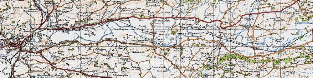 Old map of Llandilo-yr-ynys in 1946