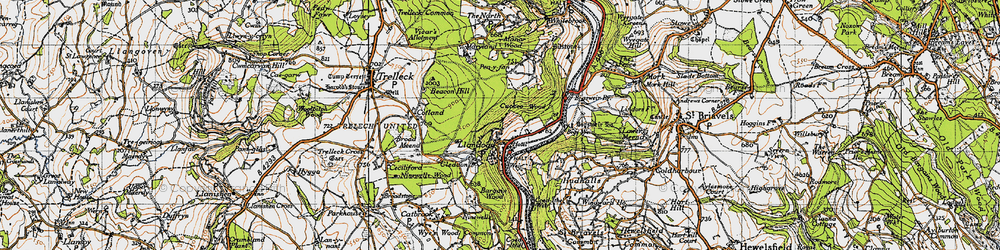 Old map of Llandogo in 1946
