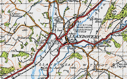 Old map of Llandovery in 1947
