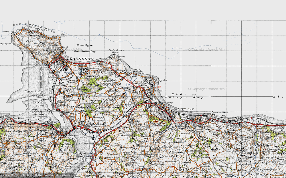 Old Map of Llandrillo-yn-Rhôs, 1947 in 1947