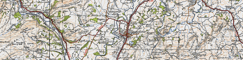 Old map of Llandrindod Wells in 1947