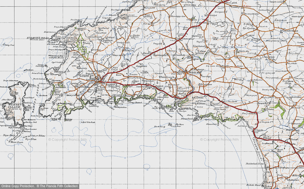 Old Map of Historic Map covering Trelerw in 1946