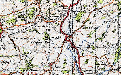 Old map of Llandybie in 1947