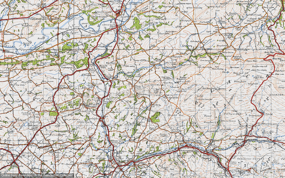 Old Map of Llandyfan, 1947 in 1947