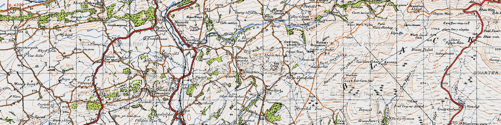 Old map of Llandyfan in 1947