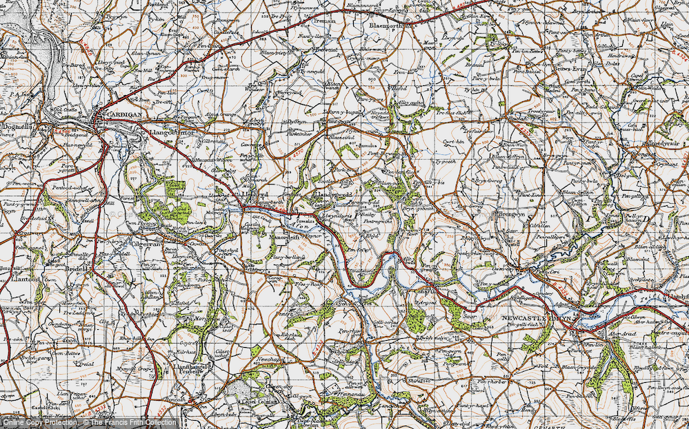 Old Map of Llandygwydd, 1947 in 1947