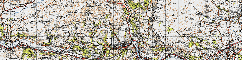 Old map of Llandynan in 1947