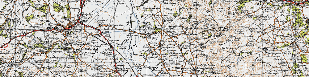Old map of Llandyrnog in 1947