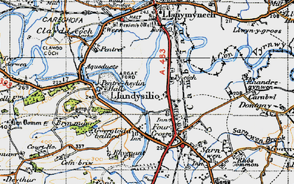 Old map of Llandysilio in 1947
