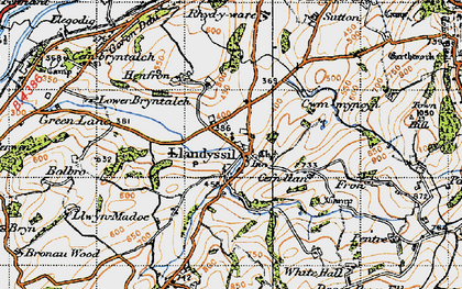 Old map of Llandyssil in 1947