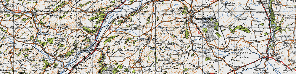 Old map of Llandyssil in 1947