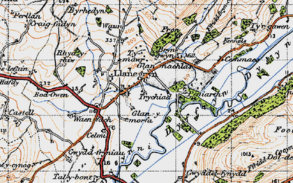 Old map of Llanegryn in 1947