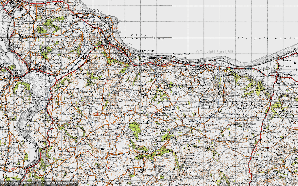 Old Map of Historic Map covering Bryn Person in 1947