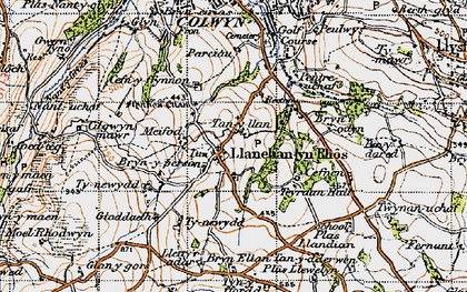 Old map of Llanelian yn-Rhôs in 1947