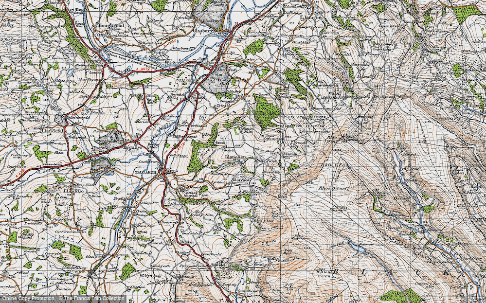 Old Map of Historic Map covering Bryn-ddwy-nant in 1947