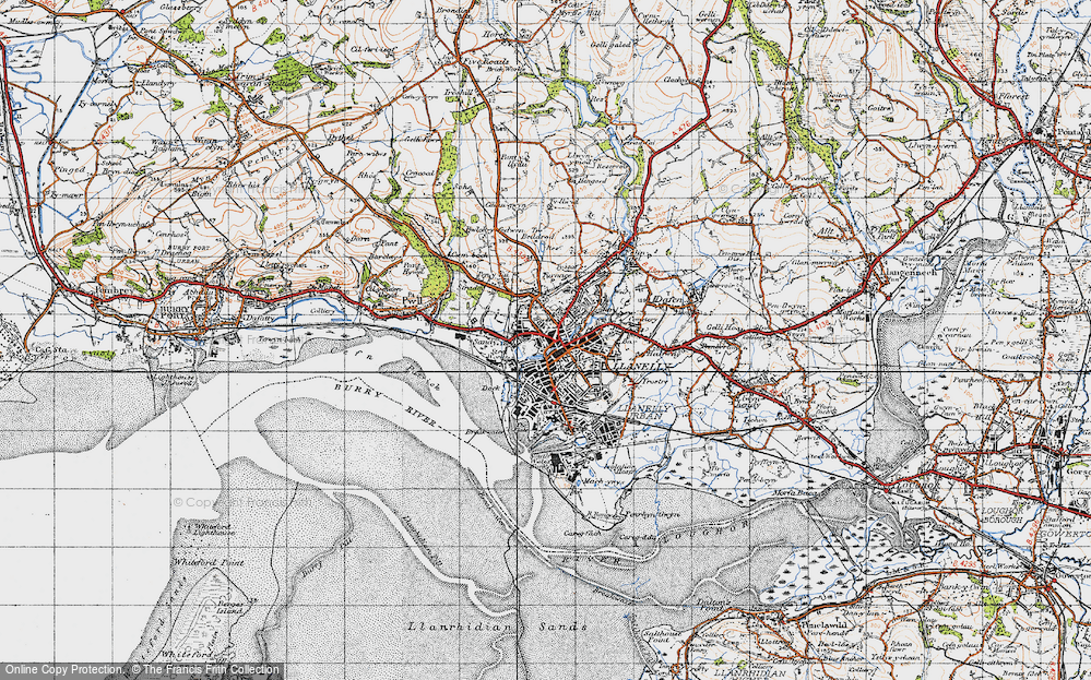 Historic Ordnance Survey Map of Llanelli, 1946