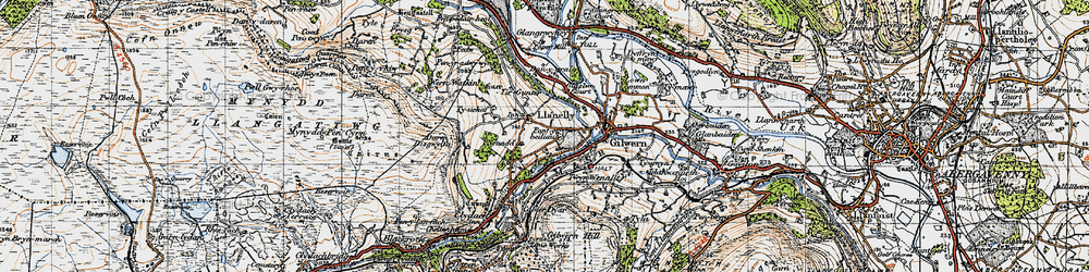 Old map of Pen-y-graig in 1947