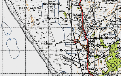 Old map of Llanenddwyn in 1947