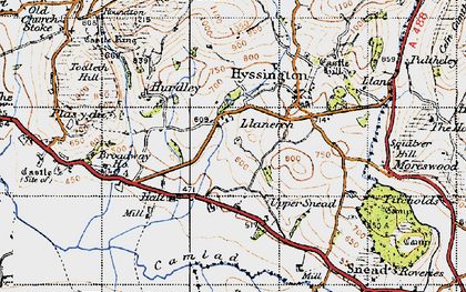Old map of Llanerch in 1947