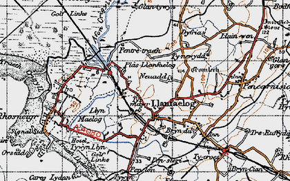 Old map of Llanfaelog in 1947