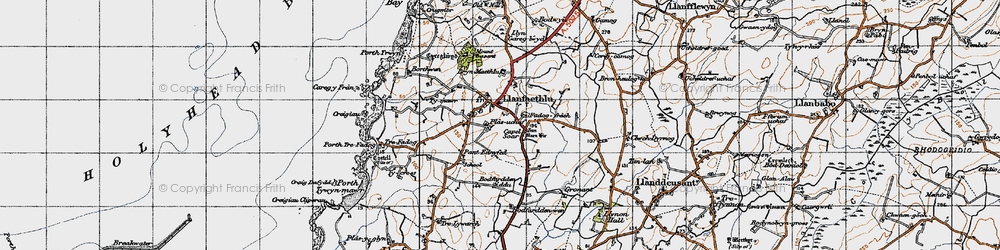 Old map of Llanfaethlu in 1947