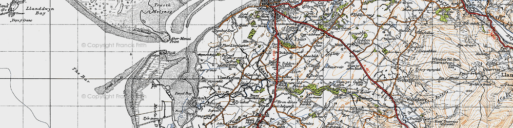 Old map of Llanfaglan in 1947