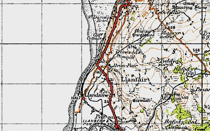 Old map of Llanfair in 1947
