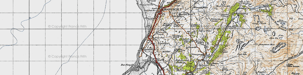 Old map of Llanfair in 1947