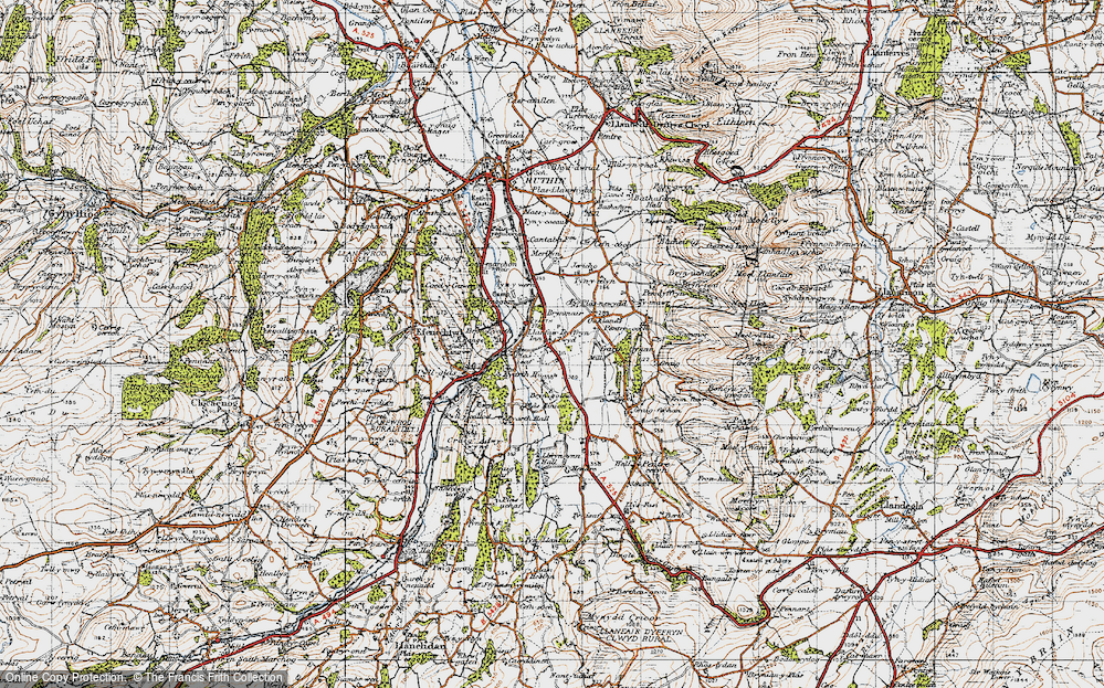 Old Map of Llanfair Dyffryn Clwyd, 1947 in 1947