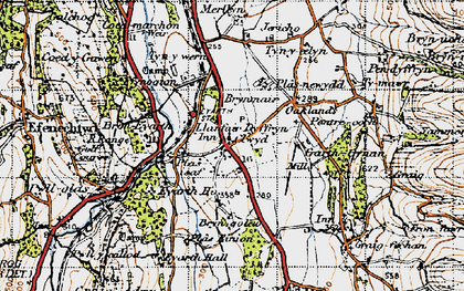 Old map of Llanfair Dyffryn Clwyd in 1947