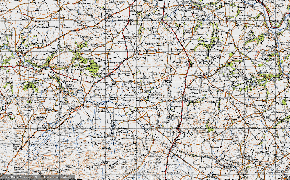 Old Map of Llanfair-Nant-Gwyn, 1947 in 1947
