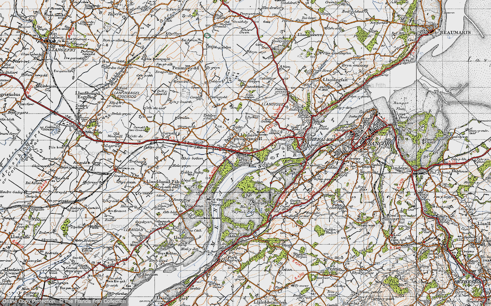 Old Map of Historic Map covering Bryn Gôf in 1947