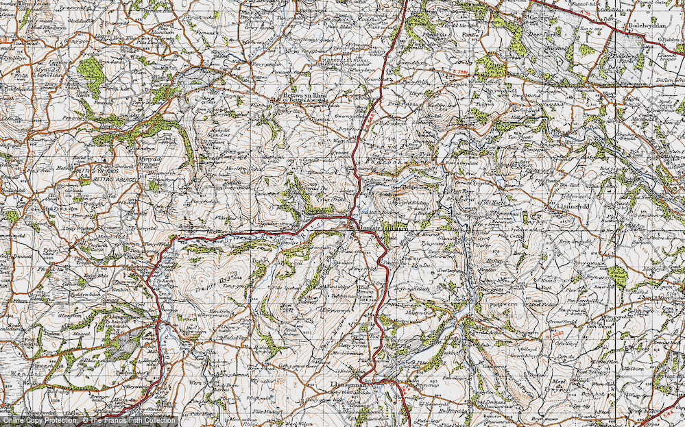Old Map of Historic Map covering Bryn-Kenrick in 1947