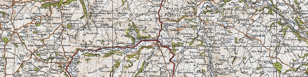 Old map of Rhyd-yr-eirin in 1947