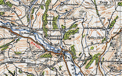 Old map of Llanfair Waterdine in 1947