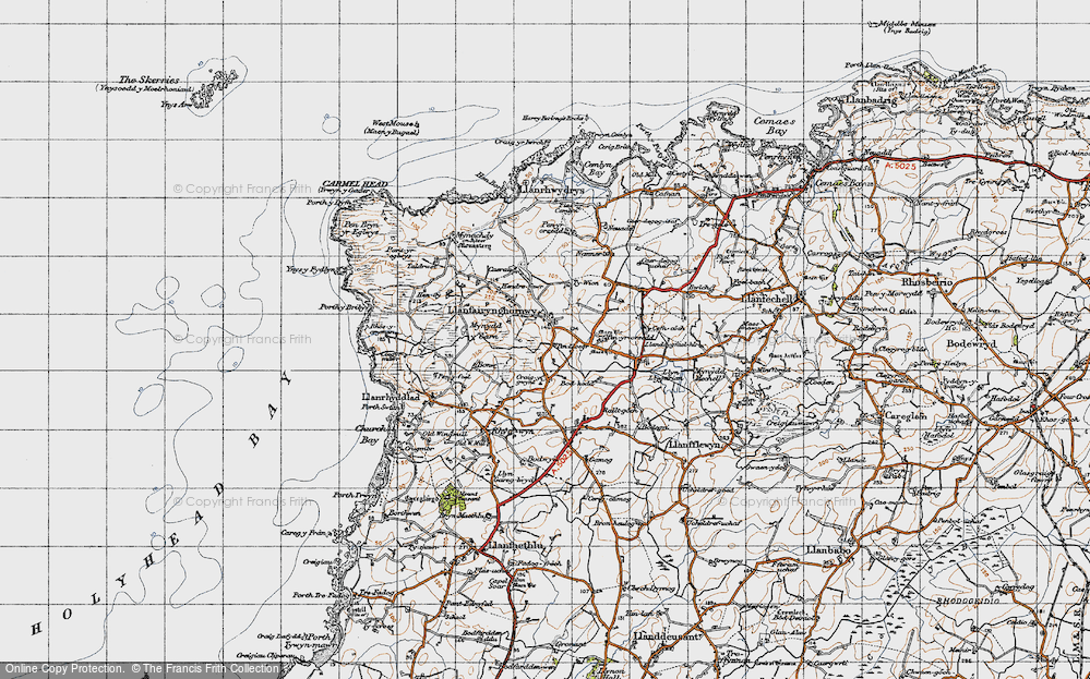 Old Map of Historic Map covering Bonw in 1947