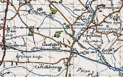 Old map of Llanfallteg West in 1946