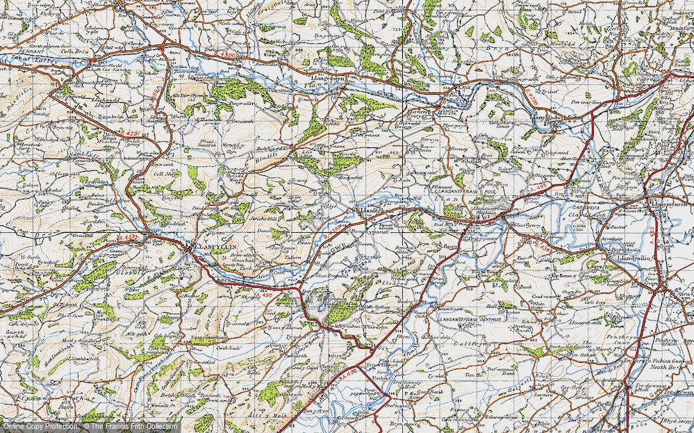 Old Map of Historic Map covering Brogan, The in 1947