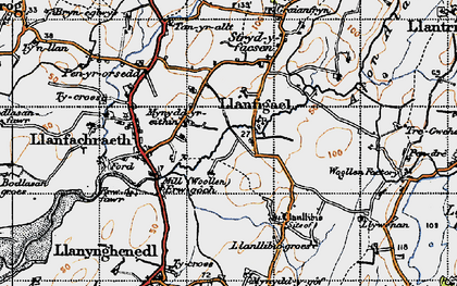 Old map of Llanfigael in 1947