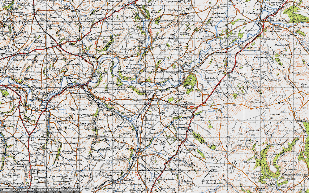 Old Map of Historic Map covering Bryn-ceirch in 1947