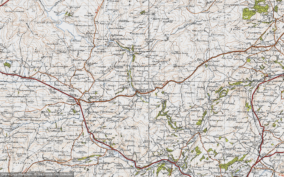 Old Map of Historic Map covering Bodtegir in 1947