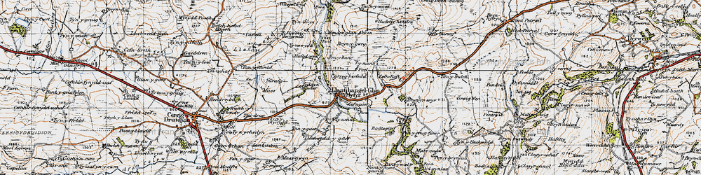 Old map of Llanfihangel Glyn Myfyr in 1947